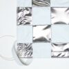 12' X 12' Silver White Satin Checkerboard