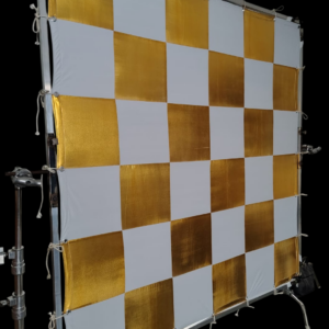 Golden White Checkerboard Overhead:Butterfly Fabric available on www.ciematographer-tool.com